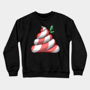 Christmas Candy Cane Poop Emoji Crewneck Sweatshirt